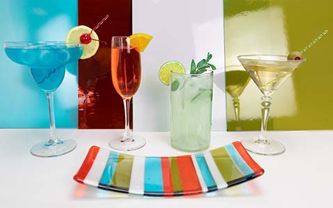 Happy hour glass with drinks