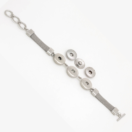 Snap & Switch Mesh Bracelet with Three Discs link