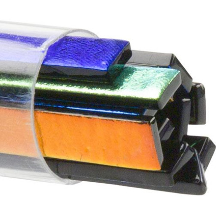 Black 6mm Wide Sizzlestix 90 COE Dichroic 16 in. long (12 per Tube) link
