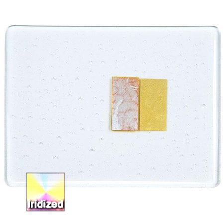 Alchemy Clear Transparent Silver to Gold Double Roll Rainbow Iridized Fusible 90 COE link