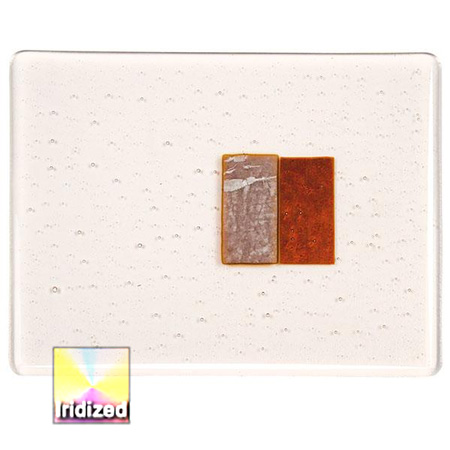 Alchemy Clear Transparent Silver to Bronze Double Roll Rainbow Iridized Fusible 90 COE link