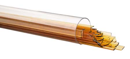 Dark Amber Transparent Ribbon 90 COE Tube link