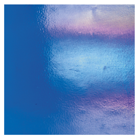 Caribbean Blue Transparent Double Roll Rainbow Iridized Fusible 90 COE photo