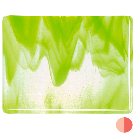Clear/ Spring Green Opal Streaky Fusible 90 COE link