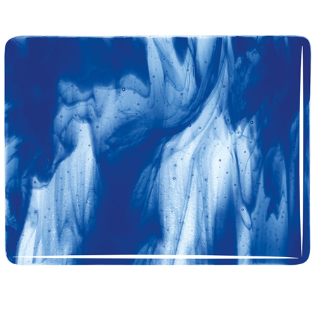 Clear/ Cobalt Blue Opal Streaky Fusible 90 COE link
