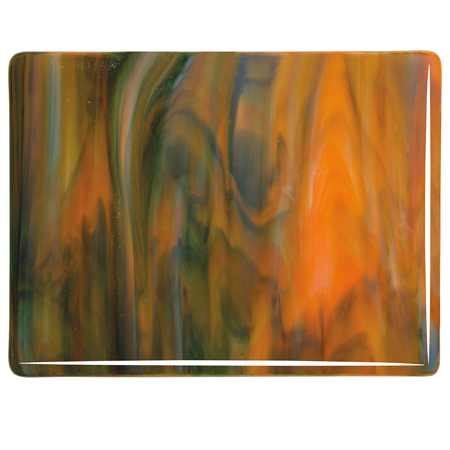 White/Orange Opal/Deep Forest Green Double Rolled Fusible 90 COE link