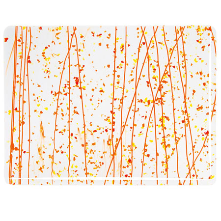 Red/ Yellow/ Orange Frit & Orange Streamers Fusible 90 COE photo