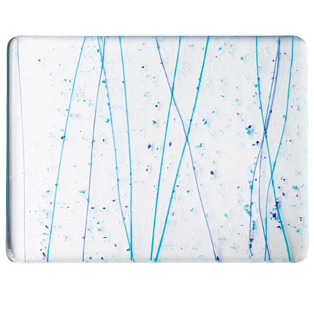 Royal Blue/ Turquoise Frit & Turquoise/ Colbalt Streamers Fusible 90 COE photo