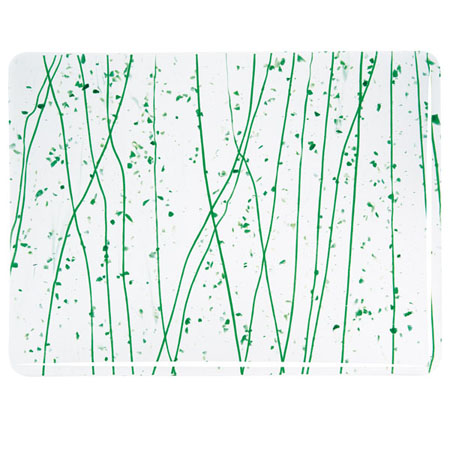 Dark Green/ Jade Green Frit & Dark Green Streamers Fusible 90 COE photo