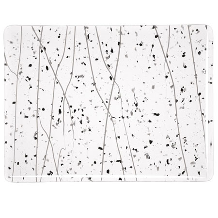 Deco Gray/ Black Frit White Streamers Fusible 90 COE photo