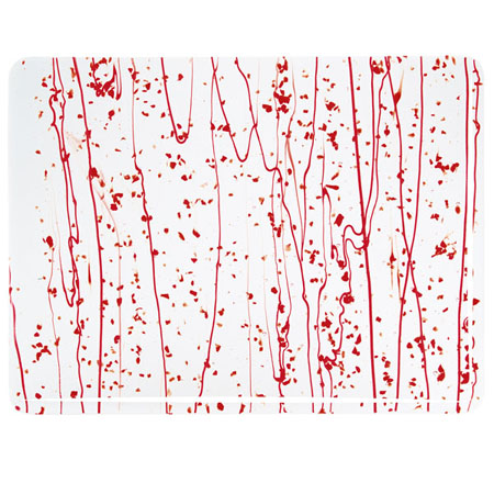 Red Frit W/Red Streamers Fusible 90 COE photo
