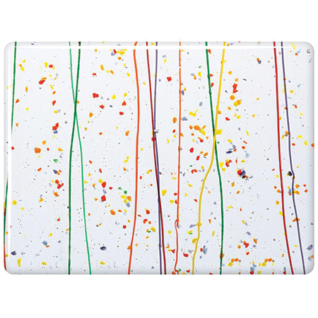 Rainbow Frit and Streamers on Clear Fusible 90 COE link