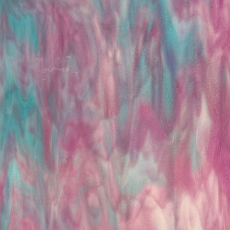 Grape Snowcone Striker (White/ Turquoise Opal/ Violet) Double Roll Fusible 90 COE photo