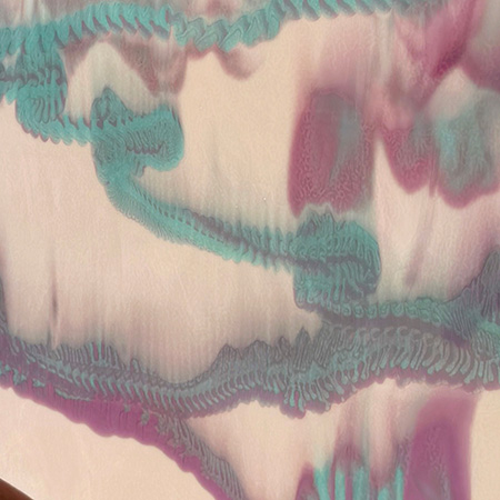 90's Nostalgia Striker (White/ Turquoise Opal/ Violet) Graffiti Double Roll Fusible 90 COE photo