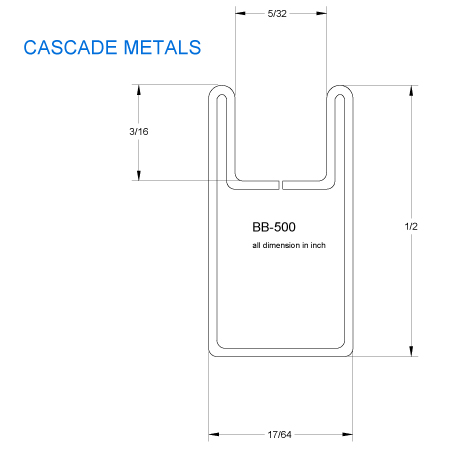 1/2 in. Border U Brass Came (sub for CHI 2521B) link