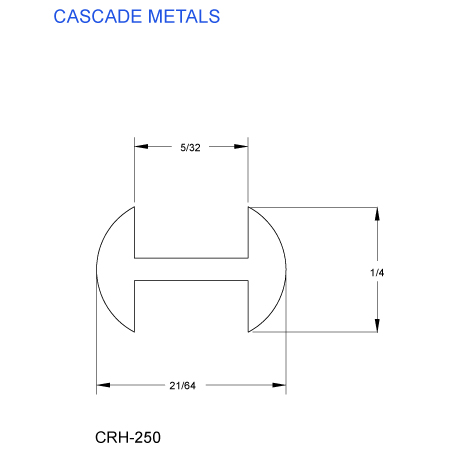 1/4 in. H-Round Copper Came (sub for CHI 2567C) link