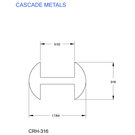 3/16 in. H-Round Copper Came (sub for CHI 2551C) link