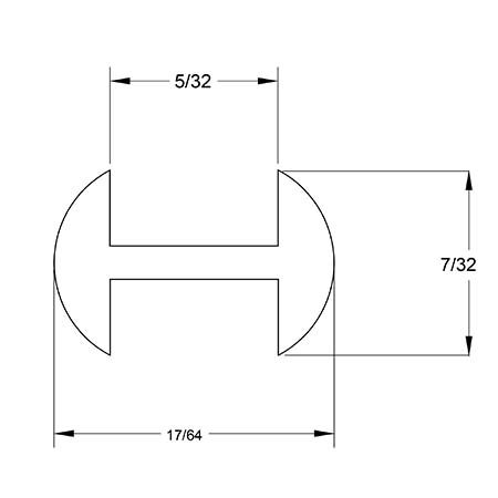 7/32 x 5/32 in. H-Round Lead Came  link