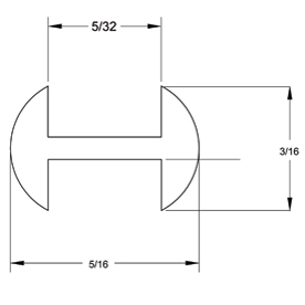 3/16 x 5/32 in. H-Round Lead Came  link