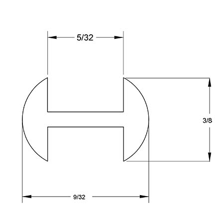 3/8 x 5/32 in. H-Round Lead Came  link