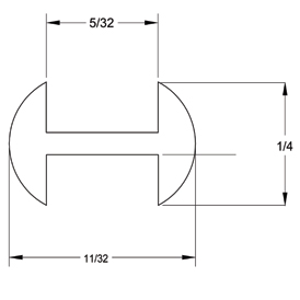 1/4 x 5/32 in. H-Round Lead Came  link