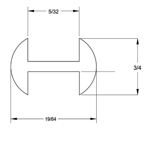 3/4 x 9/64 in. H-Round Lead Came  link