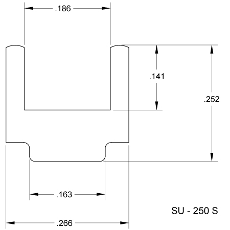 1/4 x 5/32 in. Square U with Ridge Lead Came  link