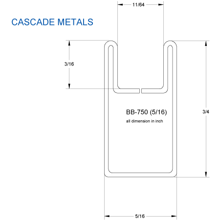 3/4 in. Border U Zinc Came (sub for CHI 2526) link