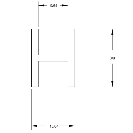 3/8 in. H-Flat Zinc Came (sub for CHI 2591) link