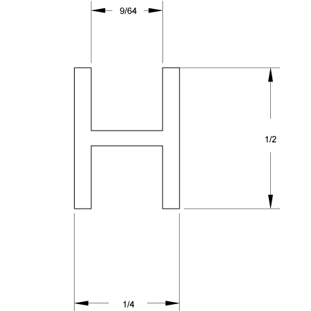 1/2 in. H-Flat Zinc Came (sub for CHI 2611) link