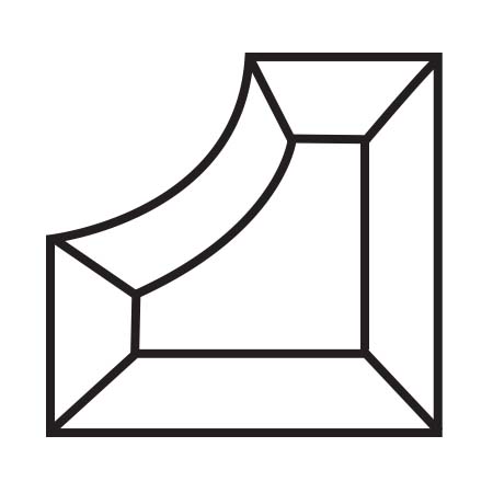 4 in. Inside Corner Clear Bevel link