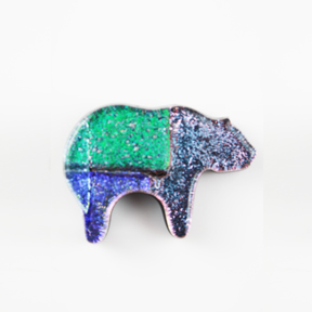 Fused Glass Bear Shape 1 1/4 x 3/4 in. - 90 COE link