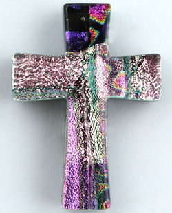 Fused Glass Cross Shape 1-1/4 x 1 in. - 96 COE link