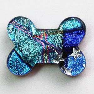 Fused Glass Dog Bone Shape 1 x 1-1/4 in. - 90 COE link