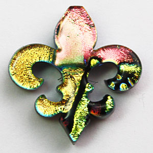 Fused Glass Fleur Shape 1-1/4 x 1-1/4 in. - 90 COE link