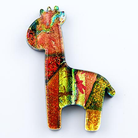 Fused Glass Giraffe Shape 1-7/8 x 1-3/8 in. - 96 COE link