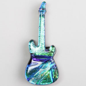Fused Glass Guitar Shape 2 x 3/4 in. - 90 COE link