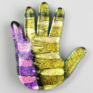 Fused Glass Hand Shape 1-1/2 x 1-1/4 in. - 90 COE link