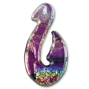 Fused Glass Hook Shape 1-1/2 x 3/4 in. - 90 COE link