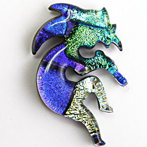 Fused Glass Kokopelli Shape 1-3/4 x 1-1/4 in. - 90 COE link