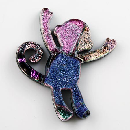 Fused Glass Monkey Shape 1-7/8 x 1-1/2 in. - 90 COE link