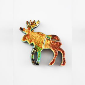 Fused Glass Moose Shape 1 1/2 x 1 1/4 in. - 90 COE link