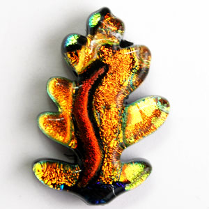 Fused Glass Oak Leaf Shape 1-1/2 x 1 in. - 90 COE link