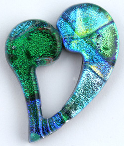 Fused Glass Open Heart Shape 1-3/4 x 1-1/4 in. - 90 COE link