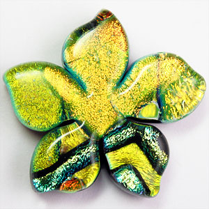 Fused Glass Plumeria Shape 1-1/4 x 1-1/4 in. - 90 COE link