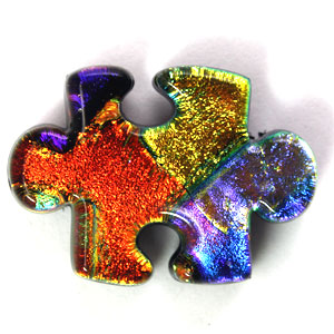 Fused Glass Puzzle Shape 1 x 1-1/4 in. - 90 COE link