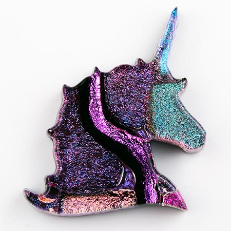 Fused Glass Unicorn Shape 1-1/4 x 1-1/2 in. - 90 COE link