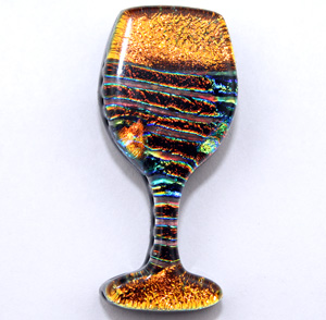 Fused Glass Wine Shape 1-1/2 x 3/4 in. - 90 COE link