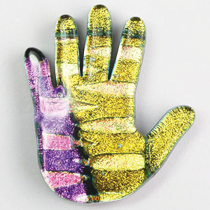 Fused Glass Hand Shape 1-1/2 x 1-1/4 in. - 96 COE link