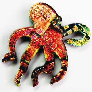 Fused Glass Octopus Shape 1-1/2 x 1-1/2 in. - 96 COE link